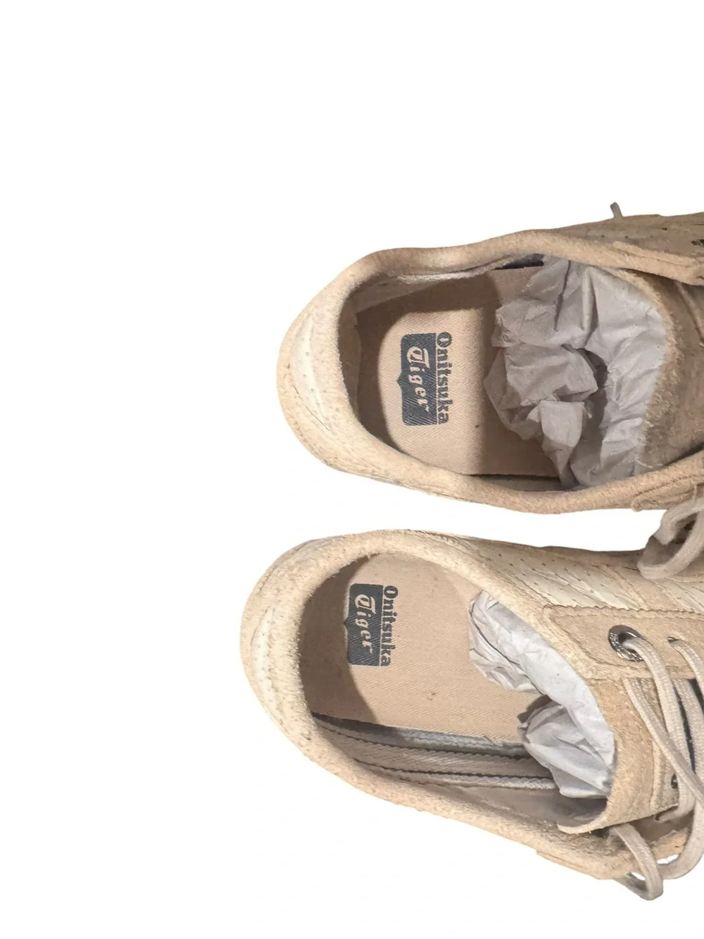 Onitsuka Tiger by Asics Women's Light Beige Suede & Leather Sneakers Sz 4
